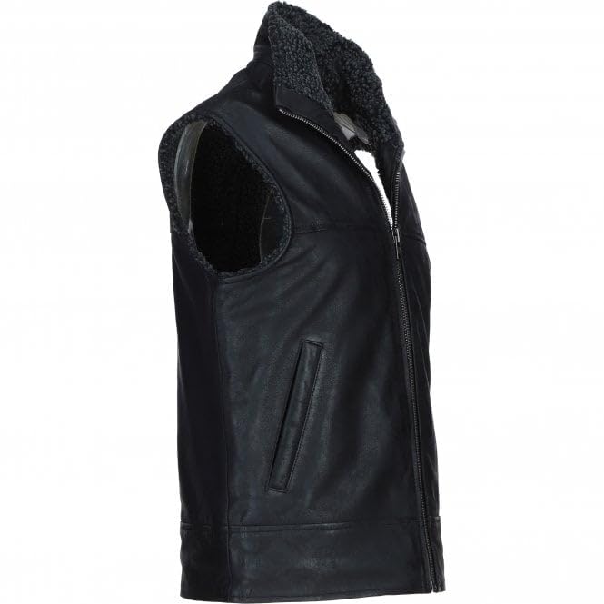 Men's Leather Waistcoat Brown ALPHA Vest
