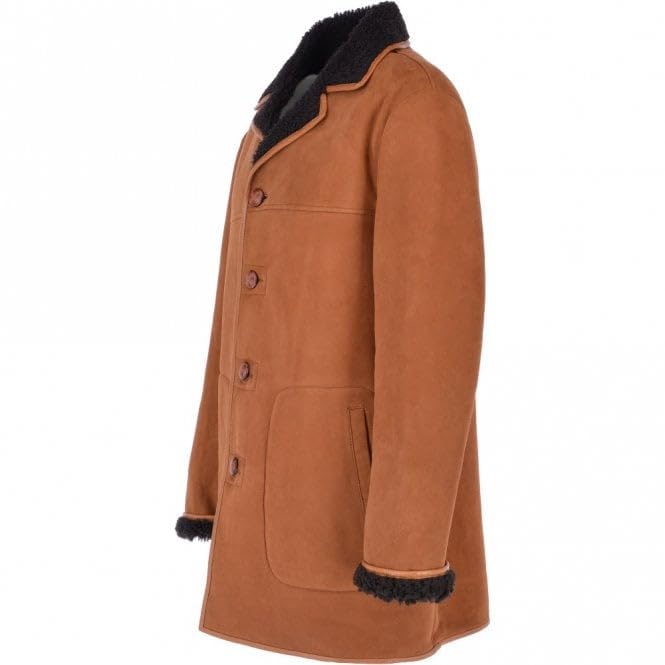 Men's Classic Sheepskin Coat Whisky/black