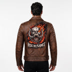 Handmade Men's Black Leather Studded Biker Jacket
