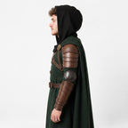 Doctor Doom Inspired Wool Cloak with Leather Armor Cosplay Costume Renaissance Outfit