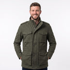 Men's Leon Kennedy Green Cotton Utility Coat | Military Style Men's Field Jacket (Cosplay)