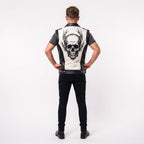 Handmade Skull Leather Biker Vest – Gothic Rocker Sleeveless Jacket