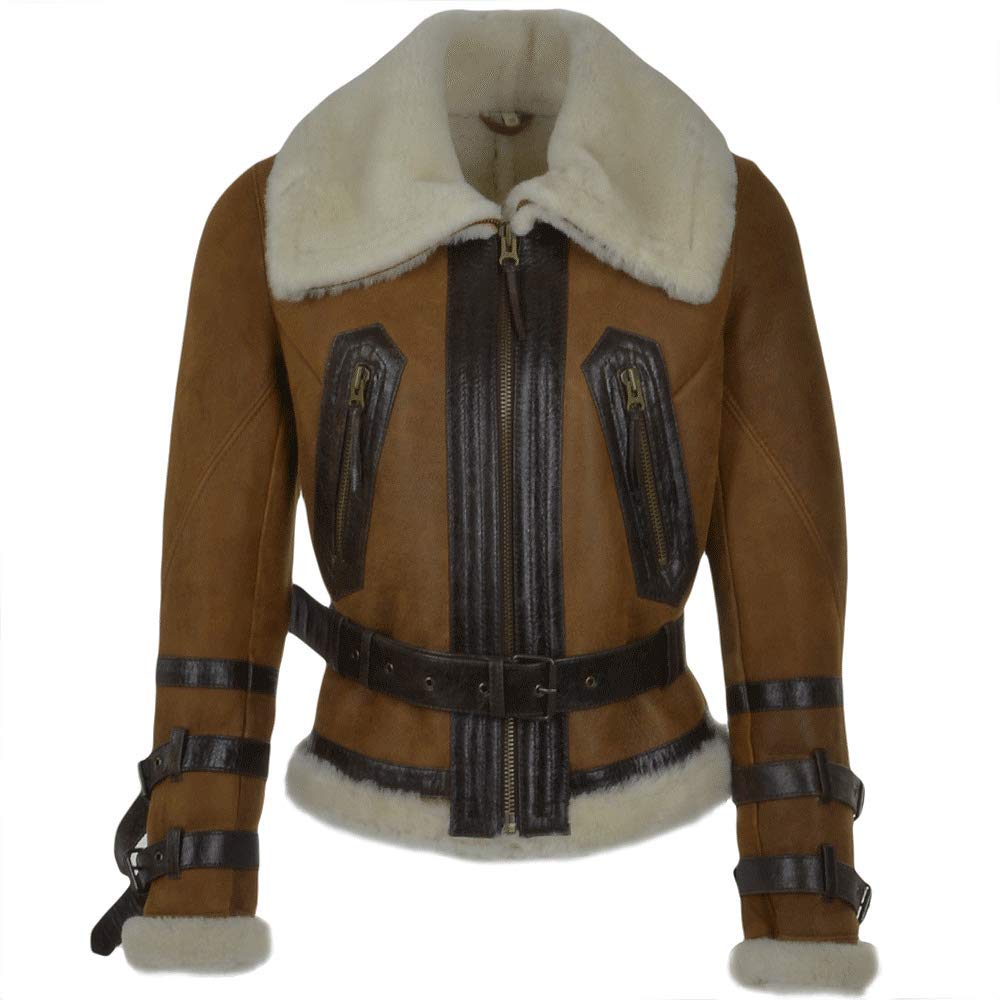 Women's Fitted Sheepskin Aviator Flying Jacket | Leather Slim fit Aviator pilot jacket