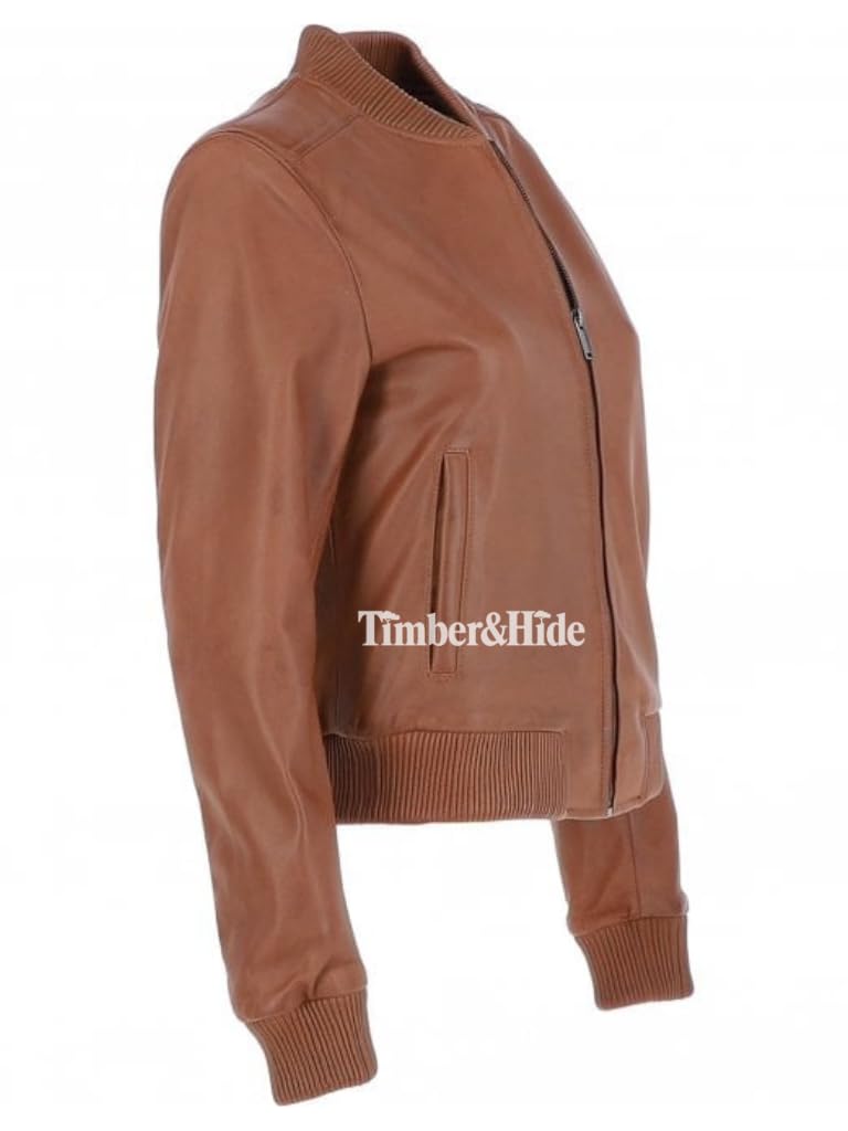 Women's Leather Bomber Jacket