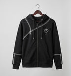 Women's Kingdom Hearts Black Zip-Up Hoodie | Fleece Gaming Sweatshirt | Keyblade Graphic Cosplay Jacket