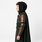 Doctor Doom Inspired Wool Cloak with Leather Armor Cosplay Costume Renaissance Outfit