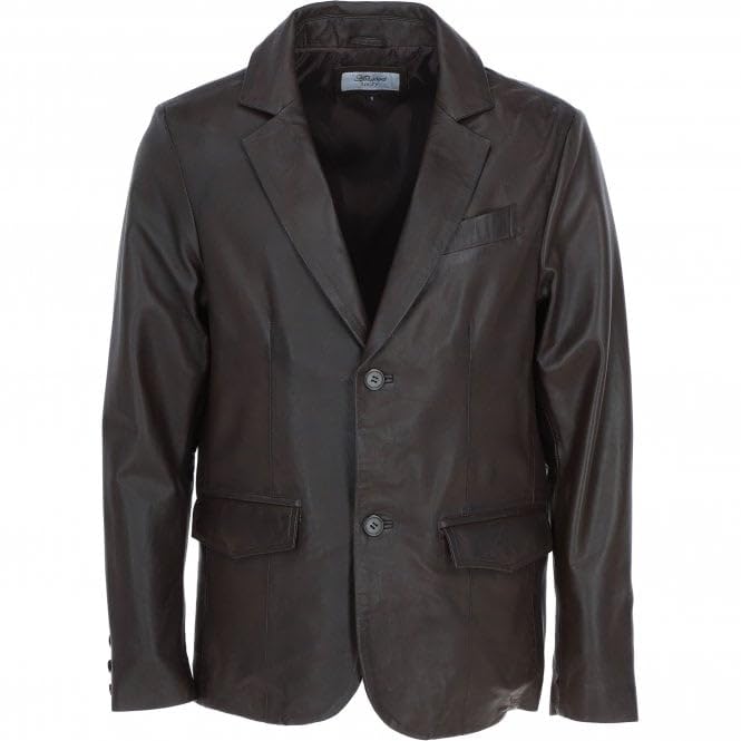 Men's Classic Burgundy Leather Blazer: AWL-2244