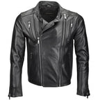 Men's Ivory Vegetable Tanned Biker Jacket White