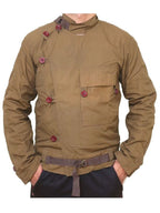 Men Brown Cotton Jacket