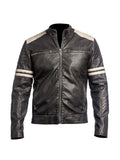 Cafe Racer Jacket Motorcycle Retro Moto black Leather Jacket