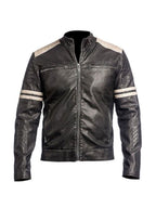 Cafe Racer Jacket Motorcycle Retro Moto black Leather Jacket