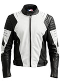 Men’s Faux Leather Black and White Leather Jacket