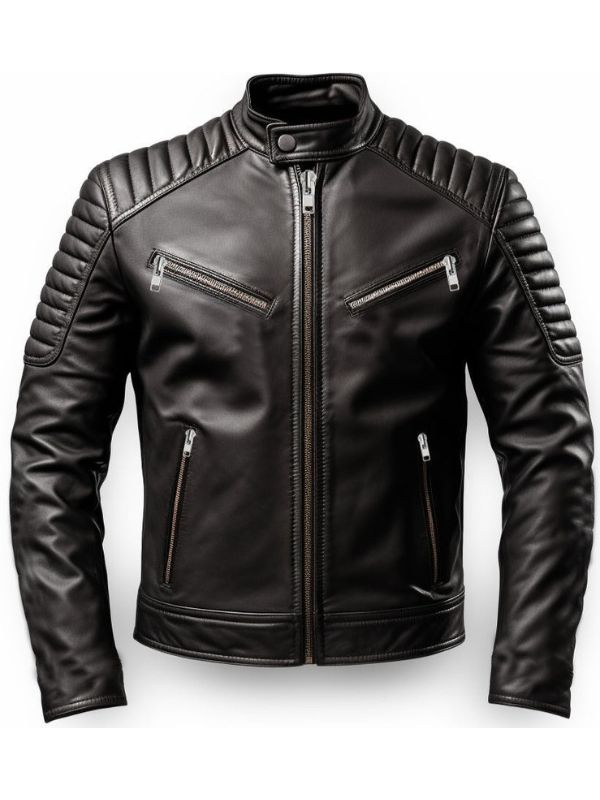 Men’s Harvey Black Moto Leather Jacket