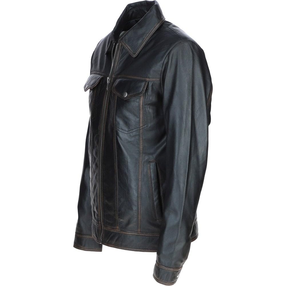 Men's Vintage Leather Bomber Jacket
