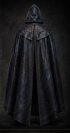Men's Shadowed Ranger Leather Cloak | Medieval Hooded Cape, Fantasy LARP Costume