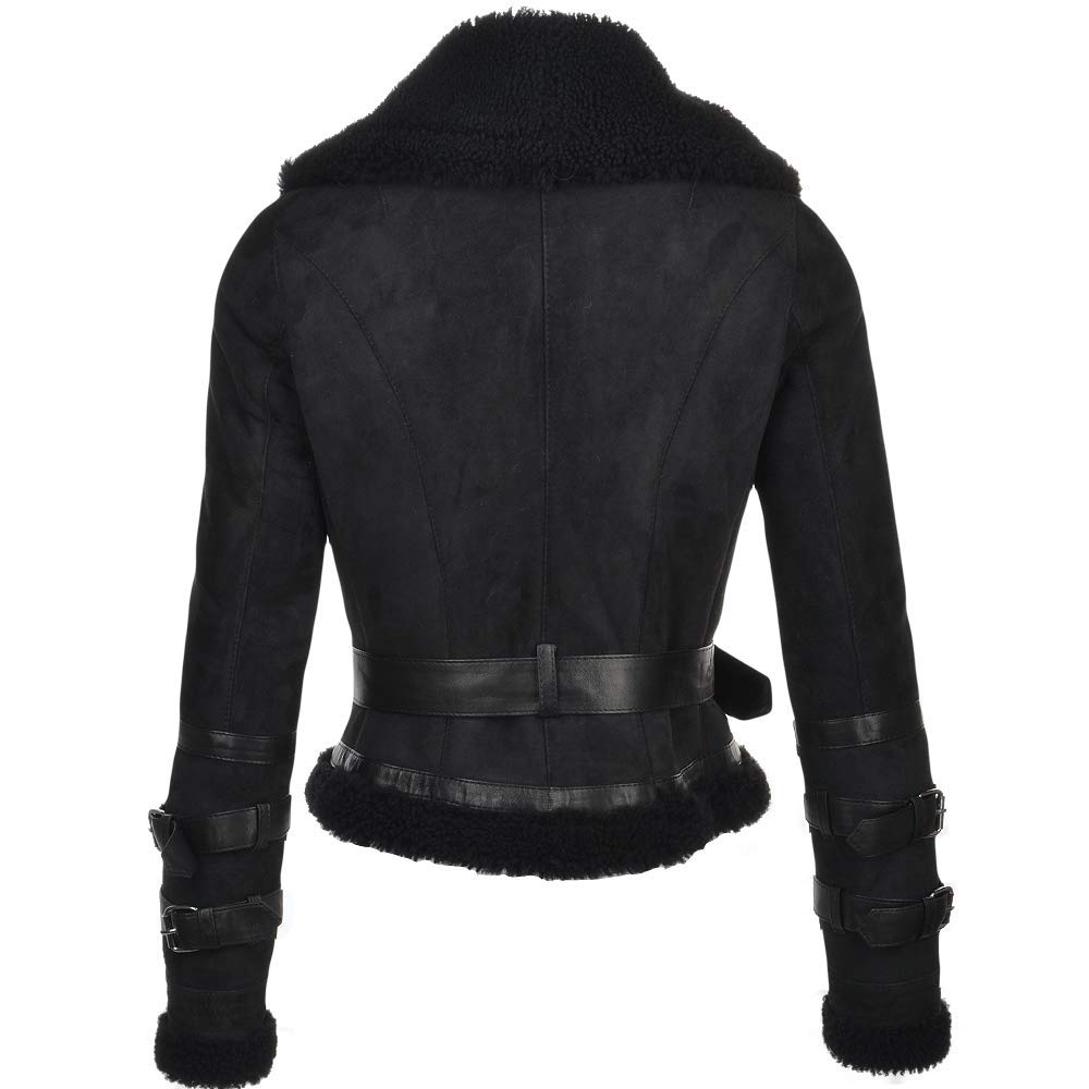 Women's Fitted Sheepskin Aviator Flying Jacket | Leather Slim fit Aviator pilot jacket