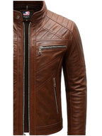 Austin Leather Brown Jacket - Men Leather Jacket Brown