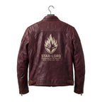 Men's Star-Lord Inspired Maroon Leather Jacket | Galactic Hero Cosplay Coat