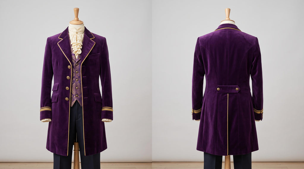 Deep Purple Velvet Victorian Tailcoat | Men's Steampunk Gothic Prince Costume Jacket