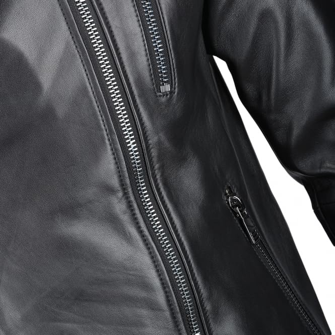 Men's Ivory Vegetable Tanned Biker Jacket White