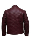 Diamond Classic Quilted Leather Jacket - Maroon