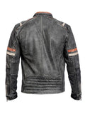 Cafe Racer Motorcycle Retro Moto Distressed Leather Jacket – Vintage