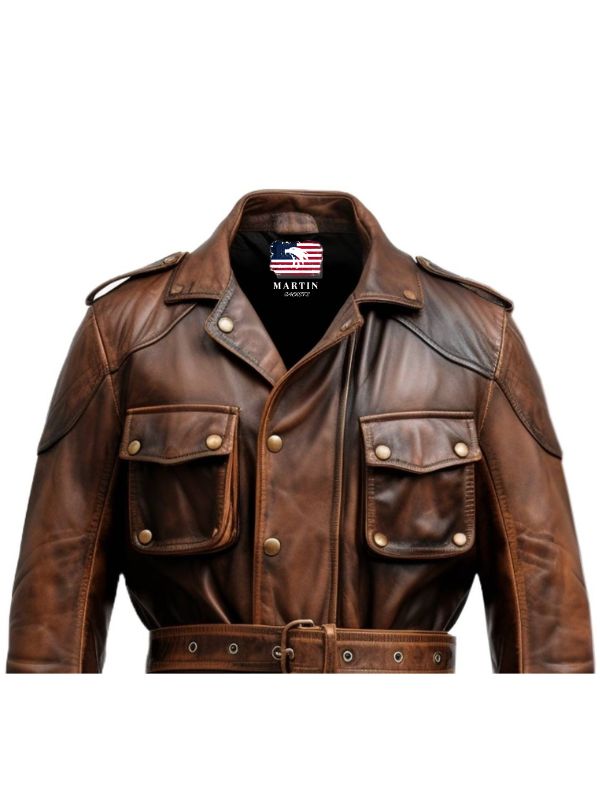Men Military Style Vintage Leather Jacket – Vintage Leather Jacket
