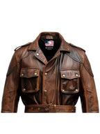 Men Military Style Vintage Leather Jacket – Vintage Leather Jacket