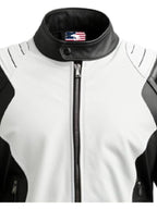 Men’s Faux Leather Black and White Leather Jacket