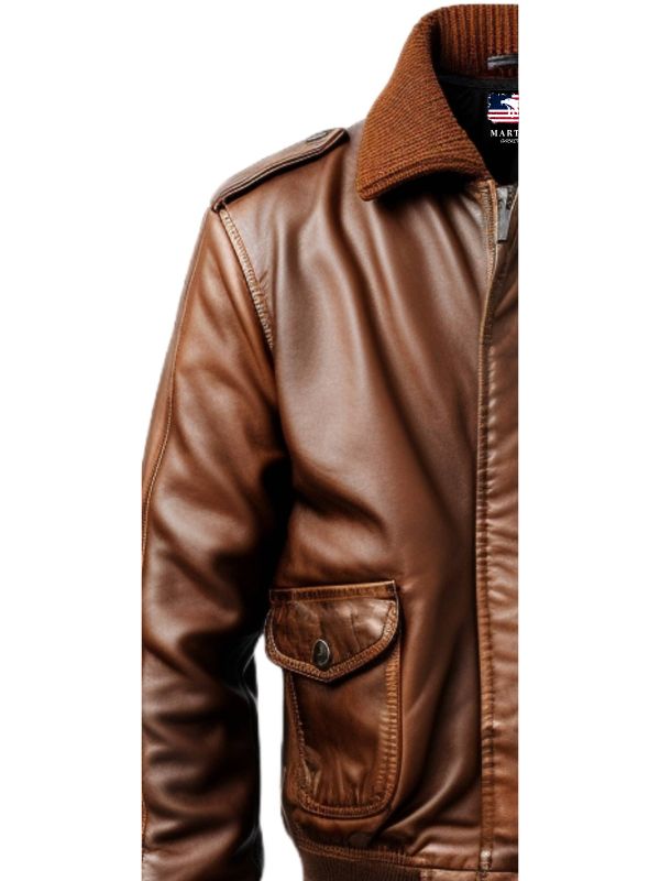 Aviator 90's Distressed Men Bomber Vintage Leather Jacket - Distressed Brown Bomber Jacket