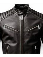 Men’s Harvey Black Moto Leather Jacket
