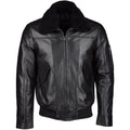 Leather Jacket with Detachable Shearling Collar Black Tyler Durden Jacket