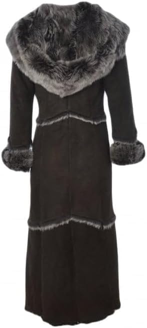 Timber AND Hide Women’s Sheepskin Long Suede Trench Coat | long trench coat for women | shearling trenchcoat | trench coat women