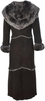 Timber AND Hide Women’s Sheepskin Long Suede Trench Coat | long trench coat for women | shearling trenchcoat | trench coat women