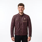 Men's Star-Lord Inspired Maroon Leather Jacket | Galactic Hero Cosplay Coat