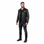 Men's Handmade Studded Leather Biker Jacket | Punk Rock Gothic Patchwork | Halloween Costume