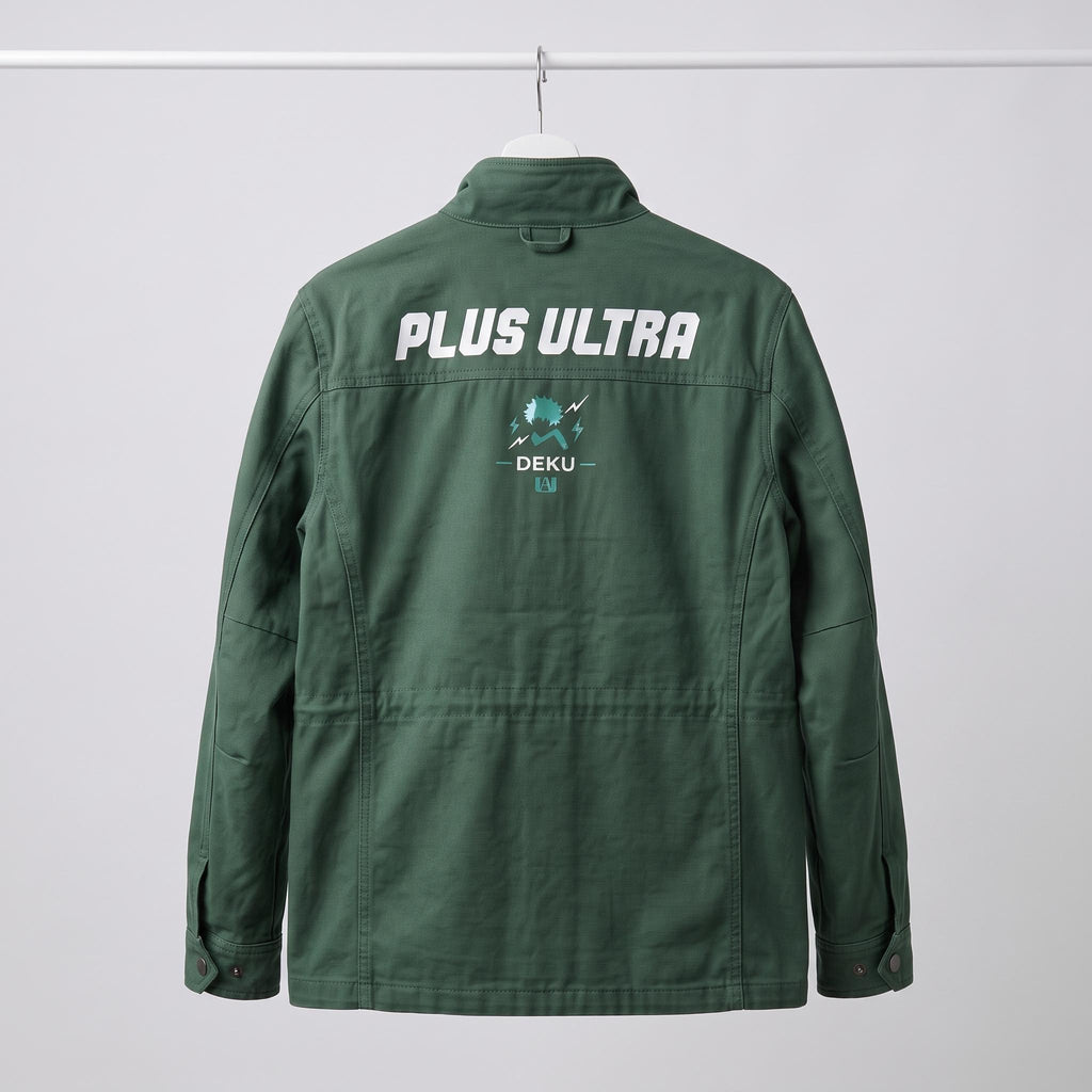 Green Deku Inspired Utility Jacket | Men's Anime Hero Academy Cosplay Coat