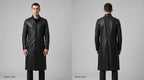 Men's Neo-Inspired Black Leather Duster Coat | Gothic Cyberpunk Trench Jacket