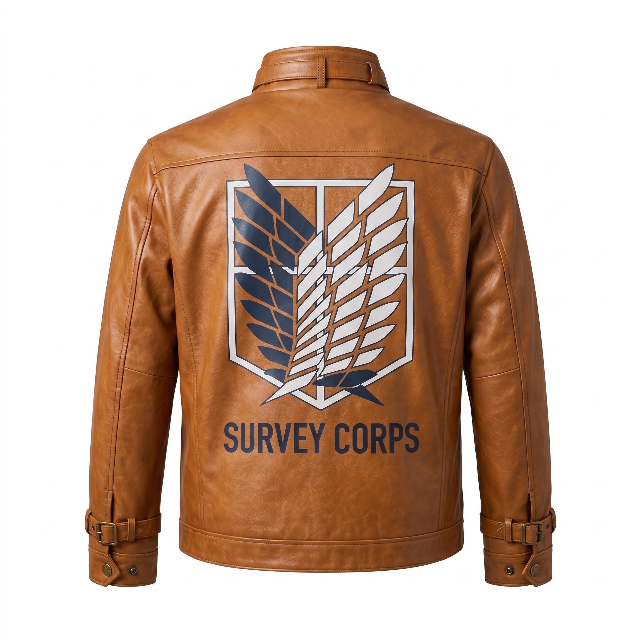 Attack on Titan Survey Corps Leather Jacket | Man's Military Scout Cosplay Coat