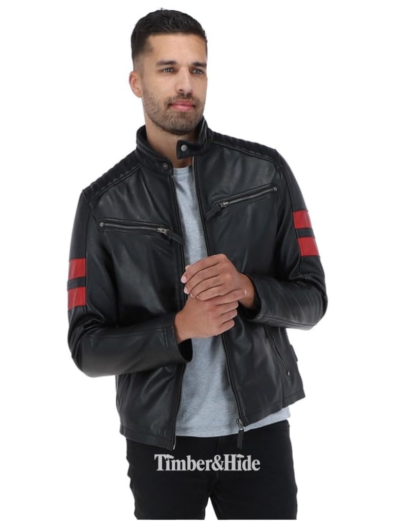 Men's Classic Black Biker Jacket
