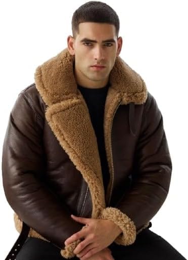 Men's Classic RAF Aviator Sheepskin Leather Dean Winchester Jacket