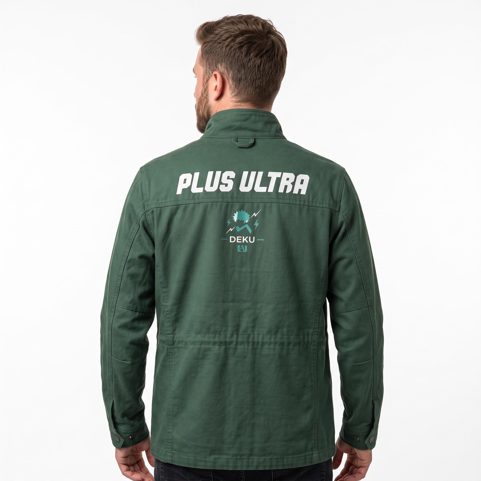 Green Deku Inspired Utility Jacket | Men's Anime Hero Academy Cosplay Coat