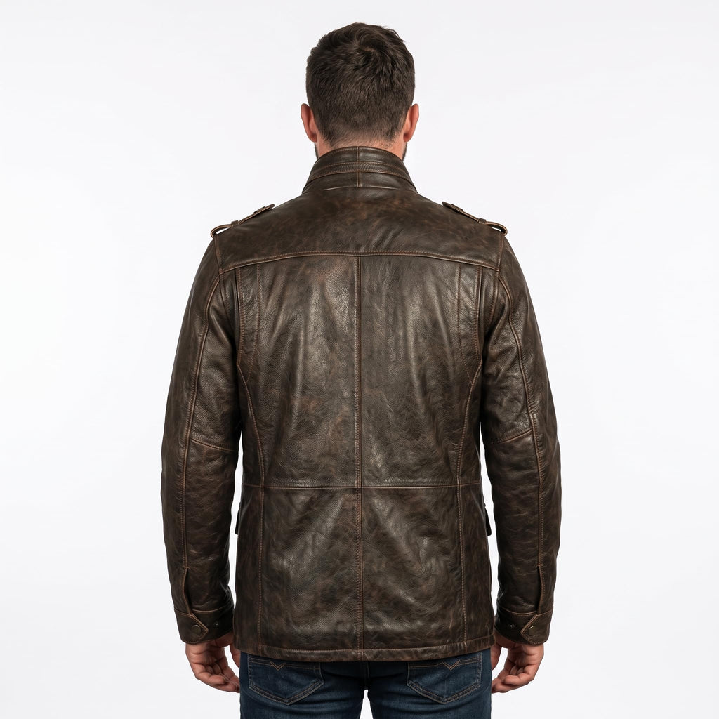 Timber AND Hide Vintage Field Leather Jacket Military Inspired –Bomber Leather Jackets for Men