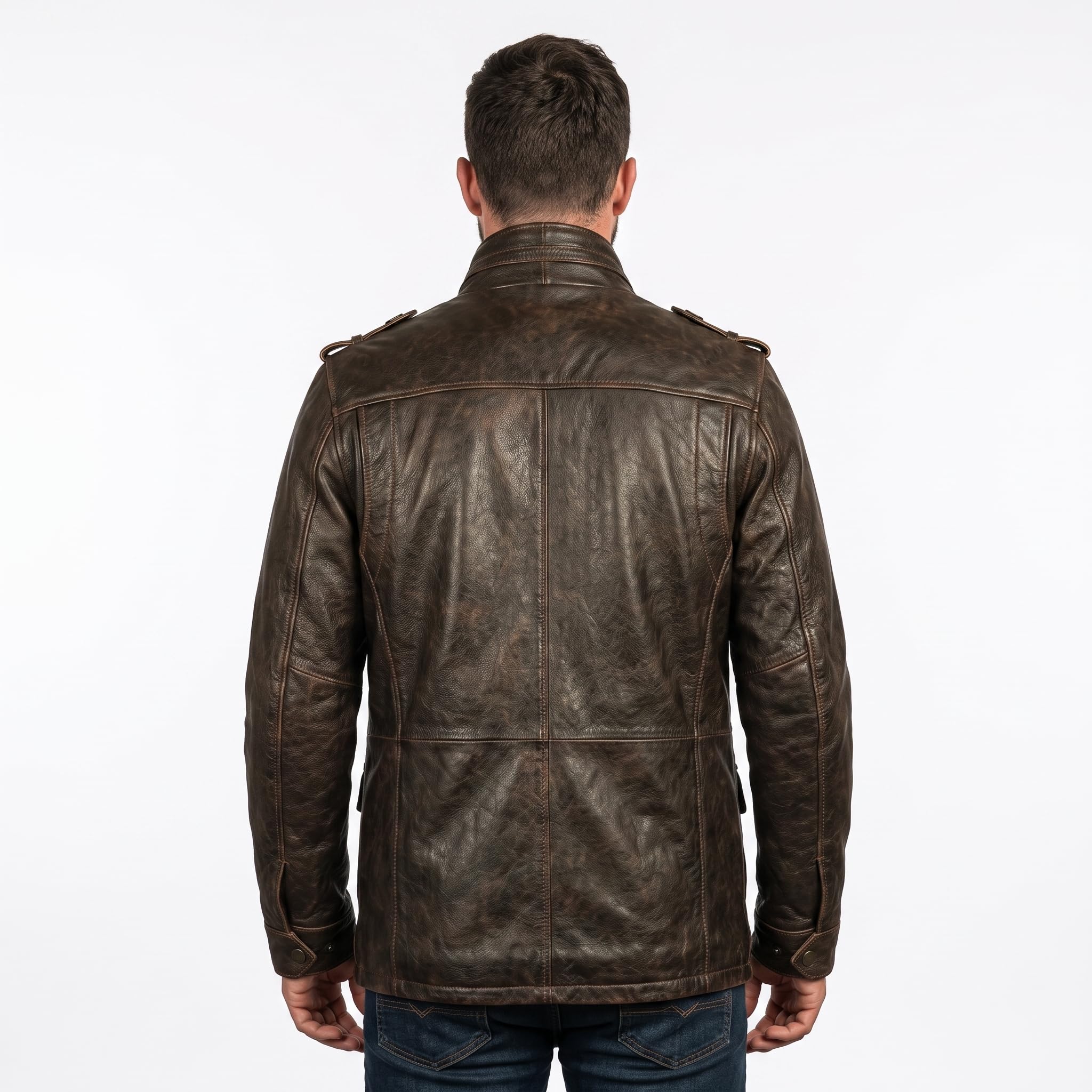 Timber AND Hide Vintage Field Leather Jacket Military Inspired –Bomber Leather Jackets for Men