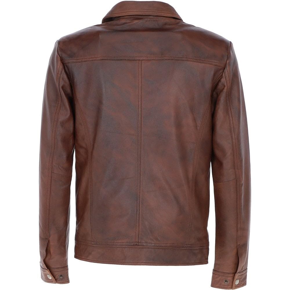 Men's Vintage Leather Bomber Jacket