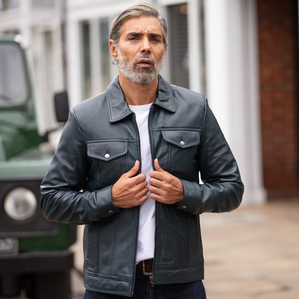 Men's Vintage Leather Bomber Jacket