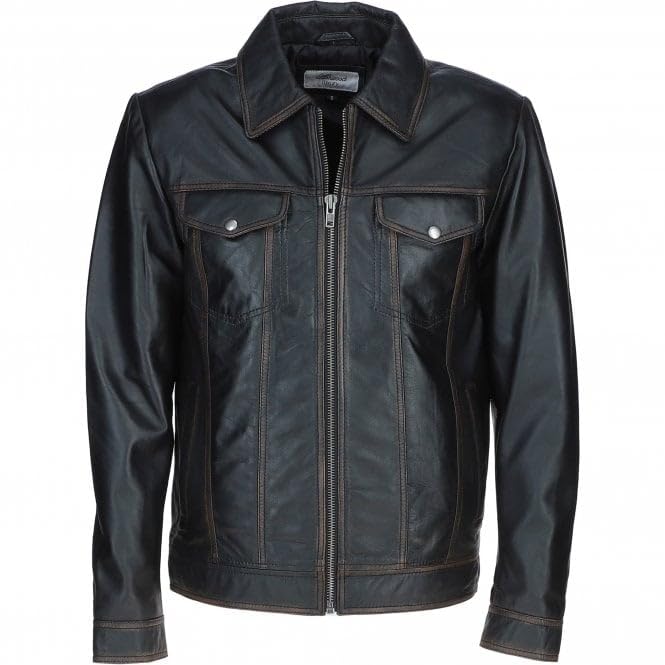 Men's Vintage Leather Bomber Jacket