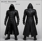 Men's Handmade Black Leather Samurai Coat | Hooded Ronin Cosplay Jacket, Warrior Armor