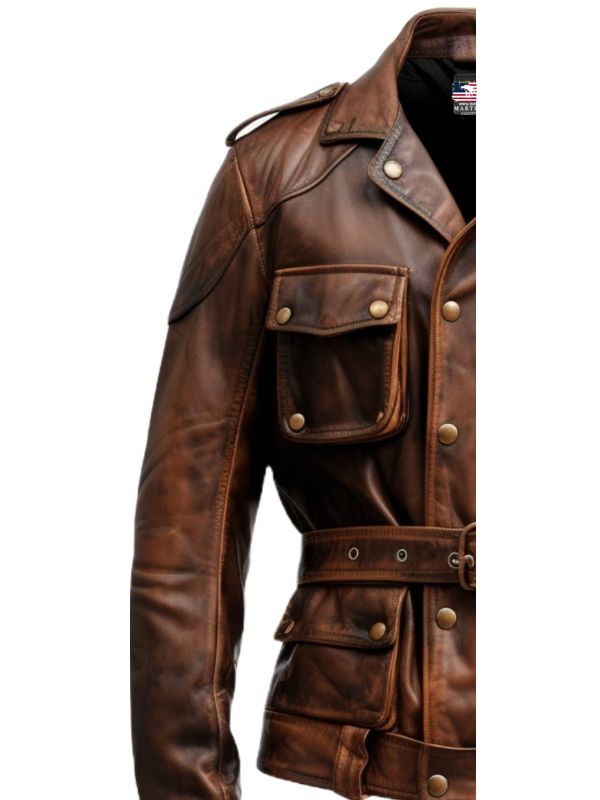 Men Military Style Vintage Leather Jacket – Vintage Leather Jacket