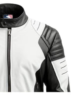 Men’s Faux Leather Black and White Leather Jacket